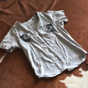 RAISED BY WOLVES SOUVENIR BASEBALL JERSEY HEATHER GREY SMALL